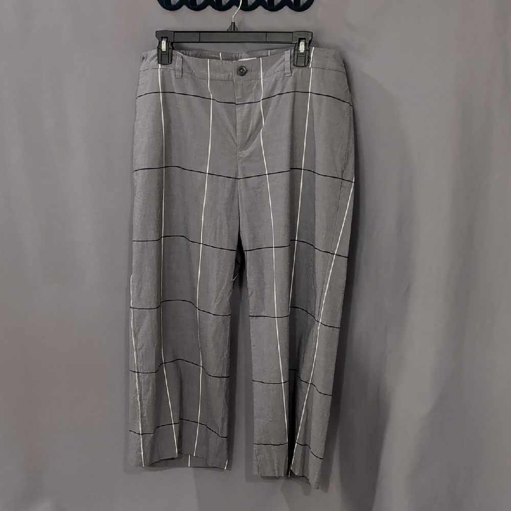 J. Jill Gray Plaid Cropped Pants 16
